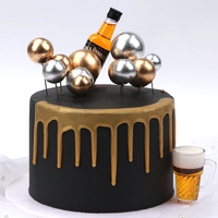 Décoration de Gâteau, Boule d'Argent et Or pour Anniversaire, Drapeau de Cupcake, Décoration de Mariage, Décoration d'Anniversaire, 20 Pièces