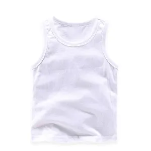 2022 Casual Vest Solid Sleeveless Children Summer Singlet for Girls and Boys Kids Cotton Clothes Tank top