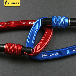 Aluminum Alloy Carabiner Type D 10x6cm Locking Safety Buckle For Rock Climbing Outdoor Fitness - Product Image 4