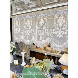 Cortina de puerta estilo francés con encaje floral bordado, cortina semitransparente vintage para ventana de dormitorio, estilo europeo - Product Image 4
