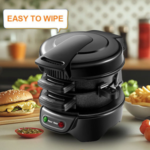 Máquina para Hacer Hamburguesas de Tres Capas, Eléctrica, Fácil de Limpiar, 220V, Carcasa de Plástico, Negra - Product Image 1