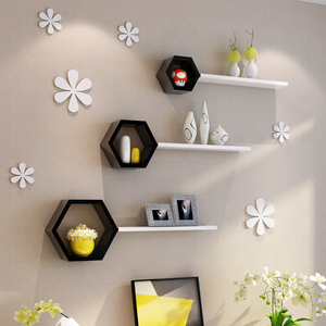 Estantes de madera maciza gancho bar café pared colgante de madera estante flotante decorativo de madera - Product Image 4