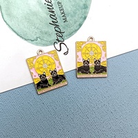 Tarot chat noir pendentif bricolage alliage accessoires collier boucles d'oreilles pendentif porte-clés sac accessoires