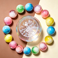 Lot de 90g de slime cristallin croustillant, boule de 7cm, jouet sensoriel anti-stress à presser avec paillettes, boîte de présentation de 12 pièces