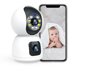Caméra de sécurité WiFi 1080P pour maison intelligente avec audio bidirectionnel, moniteur bébé, vision nocturne IR, détection de mouvement et suivi humain sans fil - Product Image 1