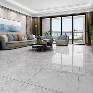 Azulejos de porcelana gris brillante pulido de 80x80 cm, tipo mármol, para suelo y decoración de paredes, en venta. - Product Image 6