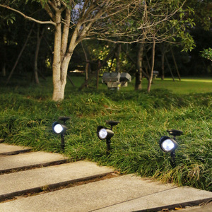 ไฟสปอตไลท์สนามหญ้าพลังงานแสงอาทิตย์ 4 LED กันน้ำ สำหรับตกแต่งสวนและทางเดิน - Product Image 1