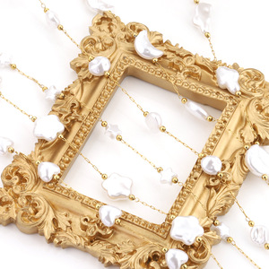 Collier de perles artificielles blanches irrégulières en forme d'étoile baroque, chaîne dorée, accessoires de bijoux DIY, unisexe, à porter au quotidien - Product Image 3