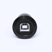 Connecteur automobile en aluminium de 22 mm de diamètre de montage, USB 2.0 femelle B vers femelle A, connexions filaires 1,5 A 12 V