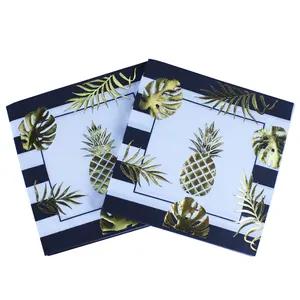 Food-grade Print Fruit Pineapple Foil Paper Napkin Tissue Servilleta For Birthday Party Decoration 33X33cm Or Custom
