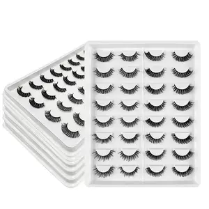 16 זוגות חבילה רוסית d curl lashes פרטי התווית faux mink 3d cilia