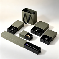 Boîte à bijoux Explosions Gris Noir pour collier, bague et boucles d'oreilles, boîte à tiroir en carton