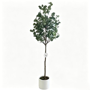 Low Maintenance No Watering Artificial Potted <b>Plant</b> Real Touch Faux Eucalyptus in White Pot for Living Room Table Shelf - Product Image 1