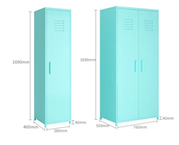 Armoire en acier de conception moderne de haute qualité Morgie, armoire de rangement en acier, casier à vêtements en métal pour la maison et l'école
