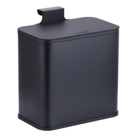 Poubelle à compost rectangulaire murale portable de 5 L avec couvercle en acier inoxydable, poubelle à déchets KBS008