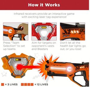 गर्म बिक्री 4 अवरक्त लेजर टैग के सेट के साथ बच्चों और वयस्कों के लिए सेट समन्वयित किया गया ब्लास्टर्स और निहित लेजर बंदूक खिलौना बाहरी दरवाजा खेल - Product Image 2