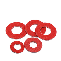 Tailles multiples 24*31*0.4mm Rondelle de papier d'isolation en fibre plate personnalisée rouge noir