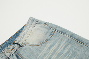 American Retro Wash to Do <strong>Old</strong> <strong>Light</strong> Blue Jeans Male European and American Fashion Brand High <strong>Street</strong> Straight Leg Pants Couple - Product Image 4