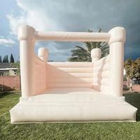 Château gonflable gonflable de videur d'enfants de thème de maison de mariage blanche