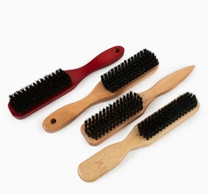 Brosse à barbe à poils de sanglier doux/moyens pour coiffer la barbe et les queues de cheveux, créer une <span class=keywords><strong>coiffure</strong></span> sans frisottis, adaptée aux femmes et aux hommes - Product Image 2