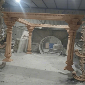 South Indian Kerala Style Traditional <b>Wedding</b> Mandap in Wooden Look Fiber Modern Simple Design Durable Outdoor Decoration - Product Image 1