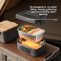 Boîte à lunch rechargeable, chauffage sans fil, pas besoin d'eau, conservation de la chaleur programmée, doublure intérieure amovible, grande capacité, adaptée