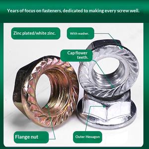 Tuercas hexagonales de zinc de colores con brida y dientes dentados, tuercas de seguridad al por mayor M6/M8 - Product Image 2