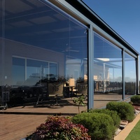 Persianas Enrollables Motorizadas de Aluminio y PVC 0.8, Impermeables y Resistentes al Viento, Persianas Enrollables para Exteriores de Tamaño Personalizado para Patio, Balcón y Gazebo