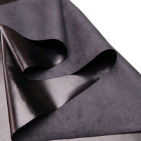 Tissu en Polyester 75D de haute résistance mécanique, enduit avec du tissu suédé pu souple, imperméable pour le mat, noir