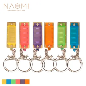 Naomi Naomi Harmonica 4 lỗ 8 tone Mini Harmonica vòng chìa khóa nhựa quà tặng đồ chơi