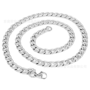Anno Jewelry Stainless Steel Necklace Chain Geometric Splicing For <b>Bag</b> <b>Charms</b> Unisex Hip Hop Punk Style - Product Image 2