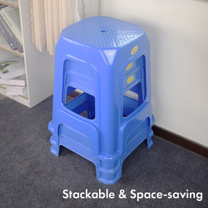 Contemporary Living Room Chair Durable Plastic Stackable <b>Stool</b> Solid <b>Back</b> for Comfort Modern Design Home Furniture - Product Image 1