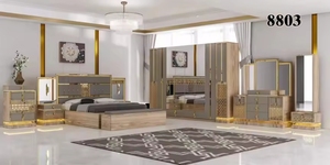 Ensemble de meubles de chambre à coucher King Size modernes de luxe Table de chevet <span class=keywords><strong>avec</strong></span> 5 rangements Meubles de maison en bois - Product Image 2