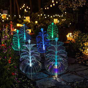 US-Patentiertes Design IP65 Wasserdichte Solarbetriebene LED Mehrfarbige Glasfaser-Weihnachtsbaum-Lichter für den Garten im Freien - Product Image 1