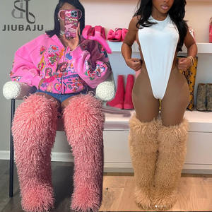 Stivali Alti <span class=keywords><strong>da</strong></span> <span class=keywords><strong>Donna</strong></span> in Finta Pelliccia Mongola, Nuovi Stivali Invernali Antiscivolo e Caldi per la <span class=keywords><strong>Neve</strong></span> - Product Image 2