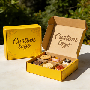 Boîte d'emballage pour pâtisserie avec logo personnalisé, design élégant, 6 compartiments individuels, séparateurs, vente en gros, boîte à biscuits - Product Image 3