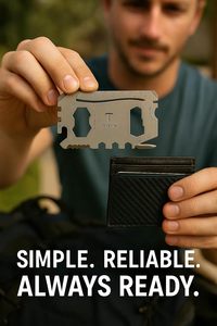 Porte-cartes multifonction 17-en-1 en titane ultra-plat sans lame tranchante - Product Image 3