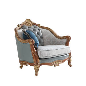 Set di Divani di Lusso in Stile Classico Francese Antico, Rivestimento in Tessuto Crema per Soggiorno - Product Image 4