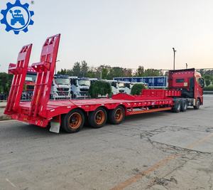 Xe đầu kéo rơ moóc sàn thấp loại nặng 4 trục, tải trọng 100 tấn, chuyên chở ô tô bán - Product Image 5