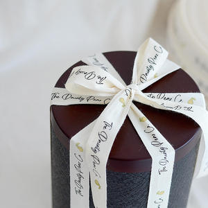 Wholesale Custom Cotton <b>Ribbon</b> Black Logo Printed Eco Friendly Organic Cotton for Gift Packing - Product Image 6