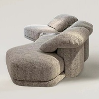 Canapé modulaire Degas en tissu, style minimaliste italien, luxe léger, pour salon et villa, forme irrégulière, garni d'éponge, livraison gratuite