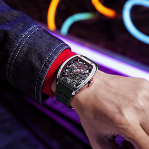 Orologio Meccanico di Alta Qualità Tonneau, Design Esclusivo in Acciaio Inossidabile, Impermeabile, Orologio <span class=keywords><strong>da</strong></span> <span class=keywords><strong>Polso</strong></span> di Lusso di Marca per <span class=keywords><strong>Uomo</strong></span> - Product Image 4