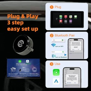 Adaptateur sans fil portable universel 2 en 1 compatible avec Android Auto et CarPlay Smart AI Box - Product Image 3