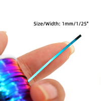1mm flaches Mylar Lametta 2-farbiges holo graphisches Flash-Fliegen binde material für trockenen/nassen Nymphen-Streamer-Forellen-Angel köder