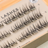 Kit de cils en grappe personnalisables en gros, auto-adhésifs, effet wispy, OEM, cils pressés, sans cruauté, naturels et longs