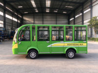 Bus Wisata Listrik dengan Pintu, 11 Kursi untuk Safari Lodge Game Reserve Shuttle, Motor AC 72V, Jarak Bebas dari Tanah 400mm