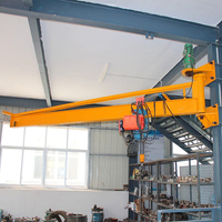 Grue à flèche murale à faible hauteur de levage 1,5T, bras articulé compact pour atelier à plafond bas et levage en sous-sol