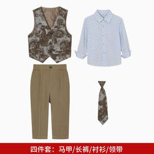 Children's Vest 3/4pcs <strong>Suit</strong> Formla Elegant Kids <strong>Boys</strong> Wedding <strong>Suit</strong> Kids <strong>Waistcoat</strong> Pants Bowtie <strong>Boys</strong> <strong>Suits</strong> Outfits Set - Product Image 5