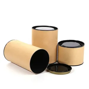 Food Grade Kraft Tea Tube Packaging Paper Tube Food Health Supplement Paper Jar Can For Tea Cylinder Packaging