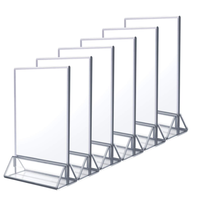 Support de signalisation triangulaire vertical en acrylique transparent A4 A5 4*6 5*7, support de numéros de table, support de menu
